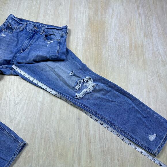 American Eagle Mom Jean Distressed High Rise Casual Everyday Denim Jeans 4 - Picture 13 of 16
